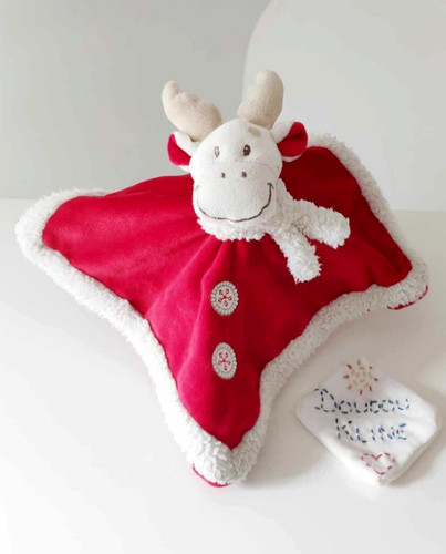 Doudou plat carré - renne, Élan