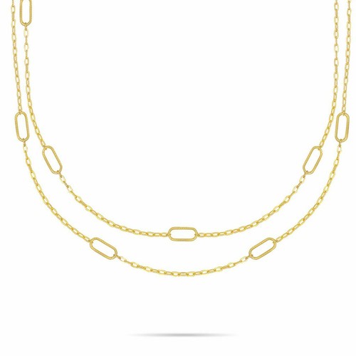 Collier long femme plaqué - long,