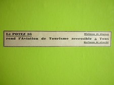 12/1931 PUB PAPIER AVION POTEZ