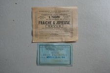 LOT 2 BILLETS ENTREE 1919