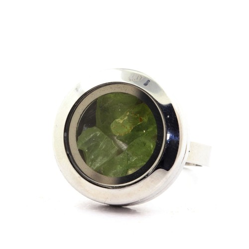 Bague peridot brut taille - bague,