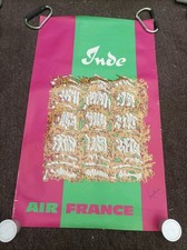 Air France Grande Affiche Publicitaire Ancienne Inde