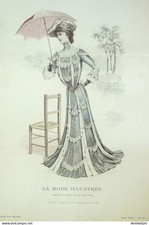 Gravure Mode illustree 1902 #