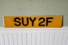Vtg. German European Type License Plate Tag Aluminum Bestplate SUY 2F