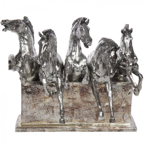 Statue cinq chevaux résine - cinq,