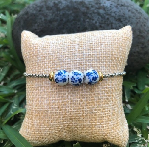 Bracelet argenté doré - et,