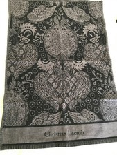 Lot de 2 torchons Christian Lacroix coton Jacquard gris-noir 45 x 67 cm