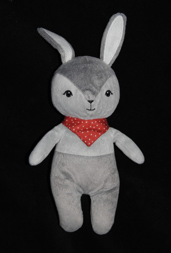 Doudou lapin gris bandana - lapin,