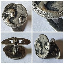 1 Bouton de Col Art Nouveau SIGNÉE ARMAND BARGAS (1854-1921) AURORE & crépuscule