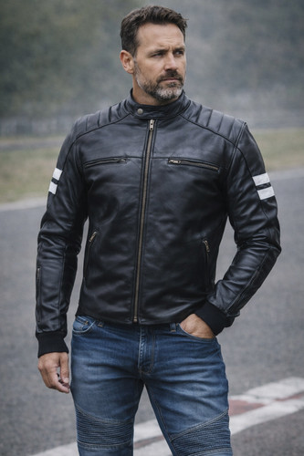 Blouson moto cuir - blouson,