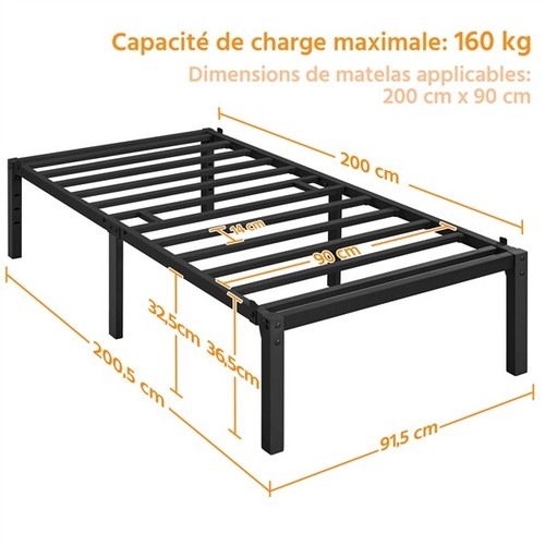 Cadre lit simple en - simple,