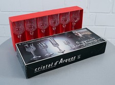 6 verres à vin Cristal d'Arques 17,5 cl cristal au plomb dans leur boite d'or...
