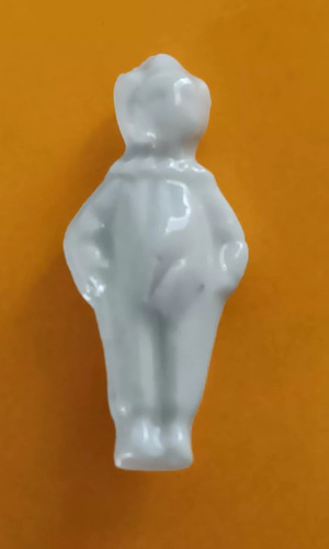 Fève clown porcelaine blanche - fève,