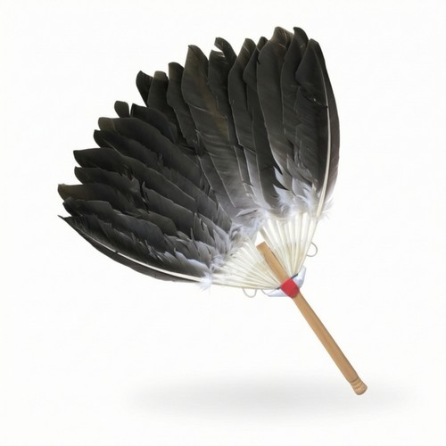 éventail plumes oie fait - Éventail,