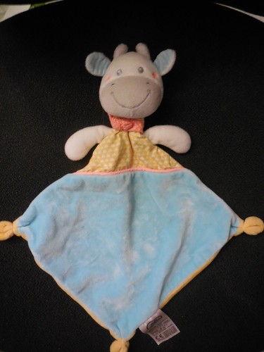 Doudou plat girafe vache - girafe, jaune