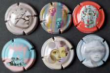 Lot 6 CAPSULES générique série COLLAGE NUMERIQUE n 7 PLAQUE DE MUSELET CHAMPAGNE