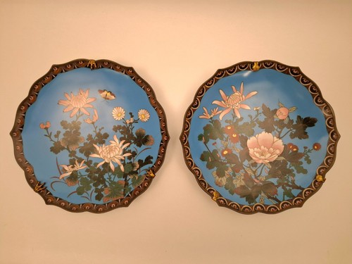 Assiettes emaux cloisonnes - assiettes,