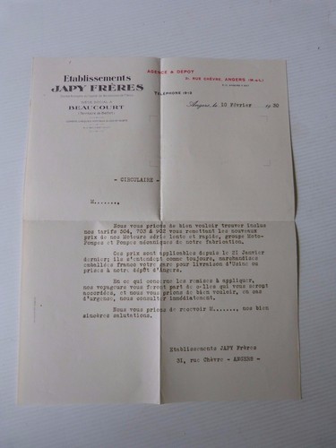 Lettre entête des - lettre, a