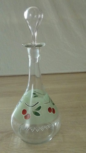 Carafe verre emaille decor - en,