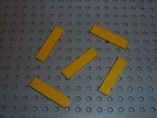 5 x LEGO Yellow tile 1 x 4 ref