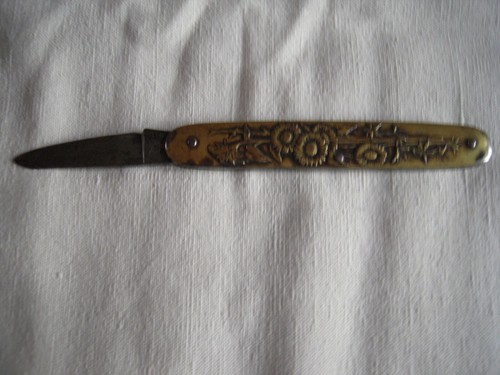 Petit couteau ancien laiton - petit,