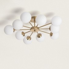 Plafonnier métal verre - plafonnier,
