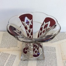 Coupe Ancienne en Cristal Bi-Colore Rouge Rubis