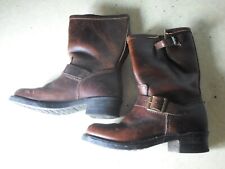 Bottes motard moto femme GEORGIA  BOOTS cuir USA Vintage Rockab