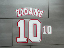 Kit Flocage ZIDANE #10 blanc Maillot France FFF Coupe du monde 98 1998 Patch