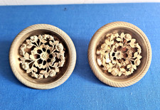 2 POIGNEES PORTE EMPIRE  MEUBLE ANCIEN FERRONNERIE ART BRONZE Ø 9.5 cm