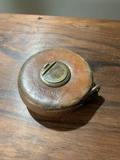 Décamètre Ancien En Cuir / Outils Ancien