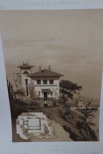 Lithographie xixe architecture - lithographie,