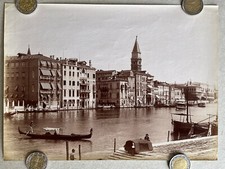 Bettini & Bonaldi Photo Vintage Albuminée Venise Venezia Canal Grande Gondole