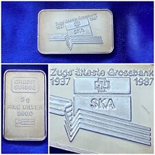 Lingot Argent Pur Bullion Bar - Bank SKA Credit Suisse 5 g 999 Collection - RARE