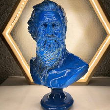 Buste en marbre sculpture de Poséidon fait main, grande statue de...