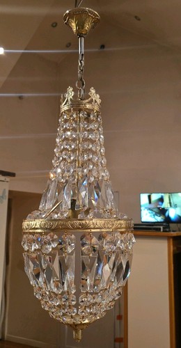 Lustre montgolfière pampilles - lustre,