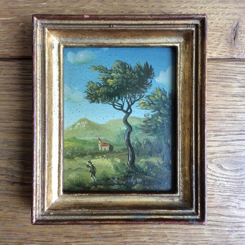 Huile sur cuivre petit tableau - huile,