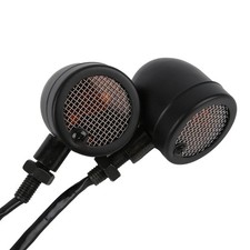 Clignotant LED Pour Motos 2 Pièces 12V Lumière Jaune Vintage Coque Noire