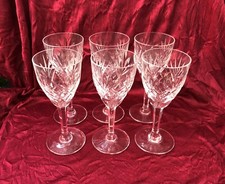 6 cut crystal wine glasses