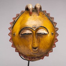 FR0993 MASQUE BAOULE AVEC SOCLE COTE D'IVOIRE AFRIQUE ART TRIBAL AFRICAIN
