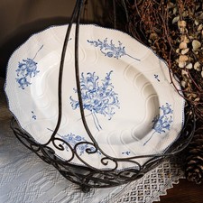 Ancien plat de service bleu -
