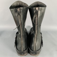 Bottes À Boucle En Cuir Noir Horsehide Taille 11