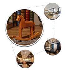 Cheval à Bascule En Bois Ancien Chanceux Sculpté à La Main Cheval De Troie