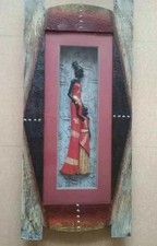 Lot De 2 Grands Cadres Décoration Africaine en Relief 70cm