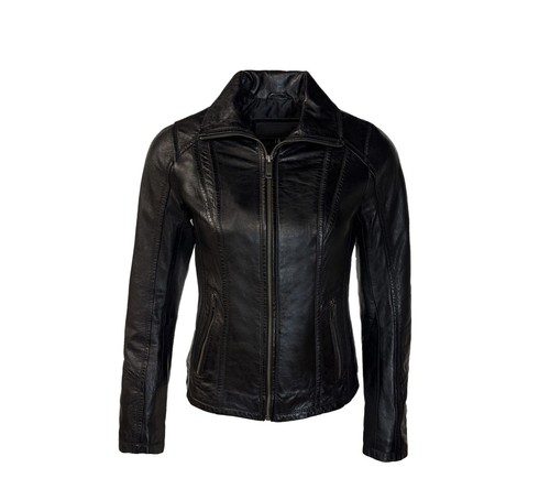 Veste courte noire cuir - veste,