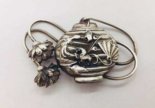 Broche fleur pique argent - pique,