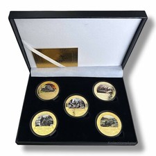 Guerre Mondiale 2 - Bataille De Automne Weiss x5 Plaqué Or Monnaie Ensemble -
