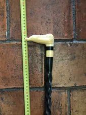 antique black wood cane and