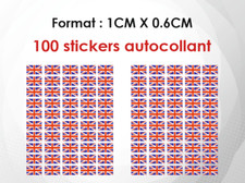 100 stickers mini petit autocollant (1 CM) Drapeau Anglais Angleterre (501)