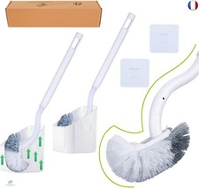 2Pack Brosse Toilette et Support, Brosse WC Salle de Bain et WC à Manche Long 